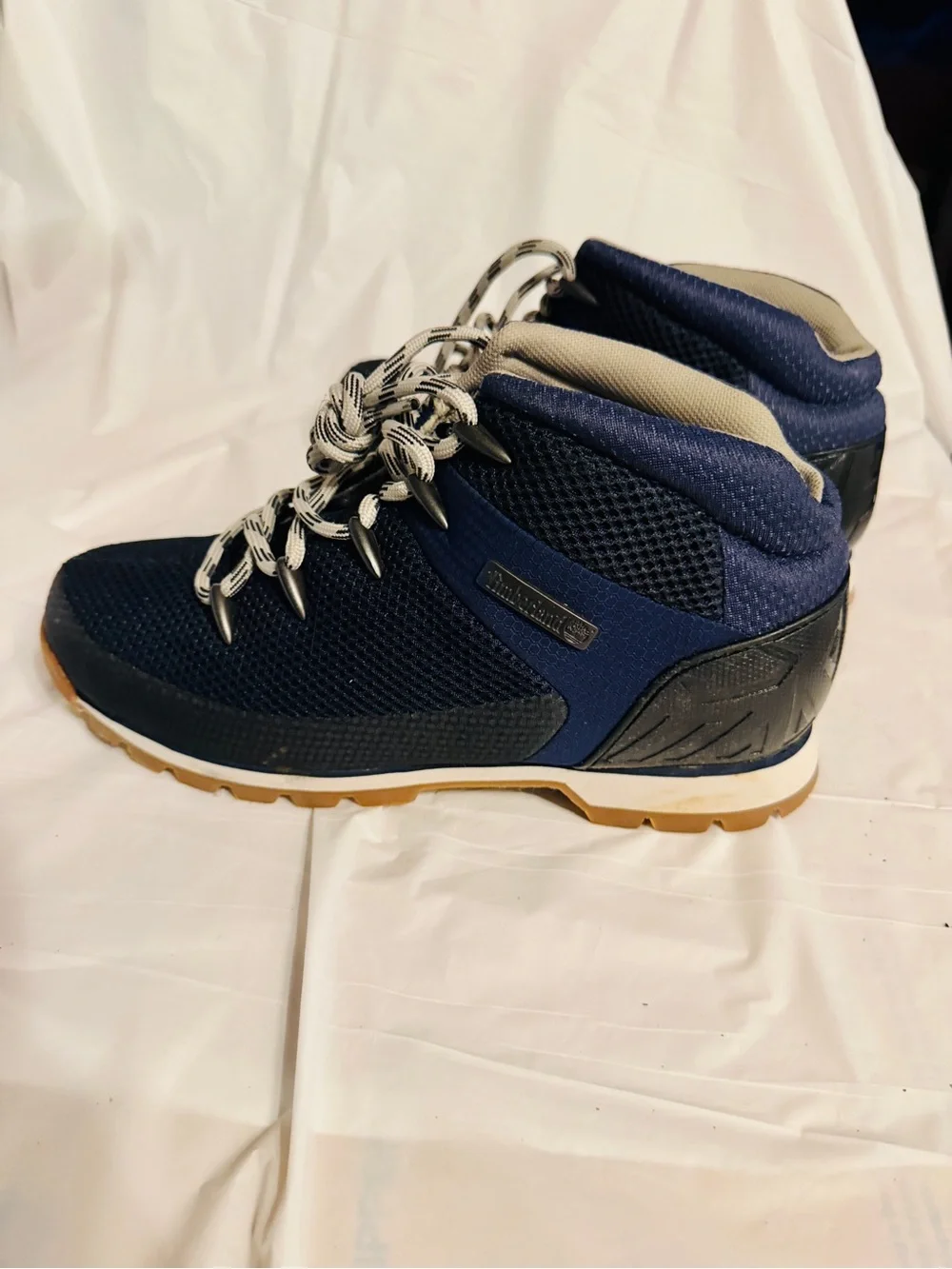 Timberland Men’s Hiking Boots Shoes Navy Blue Black Gum Sole Size 9 A1G98